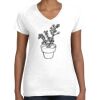 Women's Fine Jersey V-Neck Tee Thumbnail